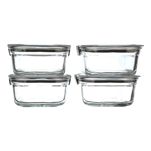 Nine Piece Leakproof Glass Food Storage Container Set in Assorted Sizes
