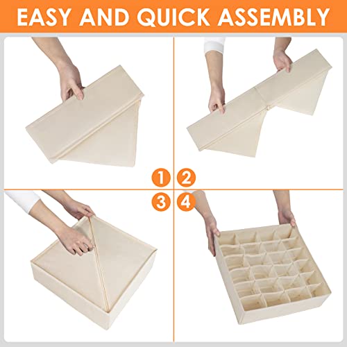 Foldable Fabric Drawer Organizers for Underwear Socks Bras and Ties