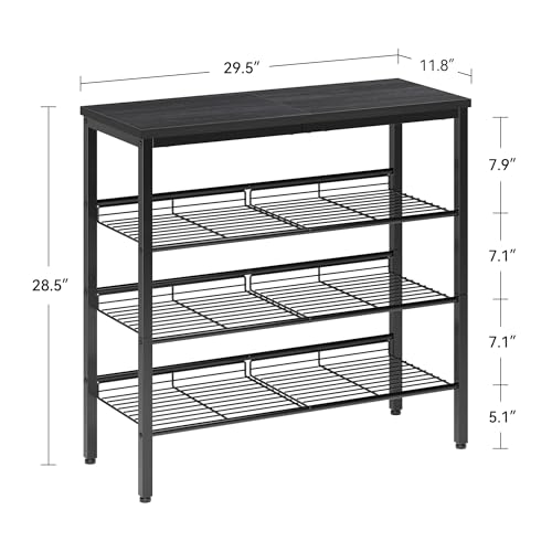 Shoe Rack Organizer with Storage Shelves and Spacious Top
