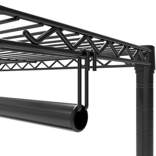 Heavy Duty Garment Rack Closet Organizer with Shelves and Hanging Rods