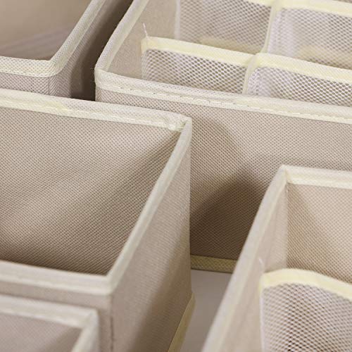 Twelve Pack Foldable Fabric Drawer Organizers for Clothes and Lingerie