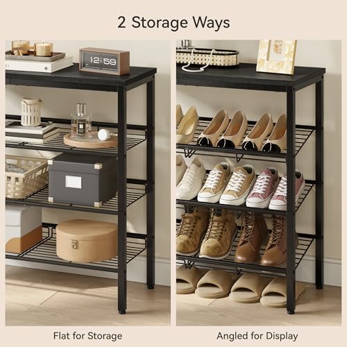 Shoe Rack Organizer with Storage Shelves and Spacious Top