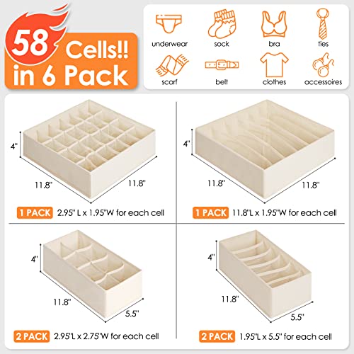 Foldable Fabric Drawer Organizers for Underwear Socks Bras and Ties