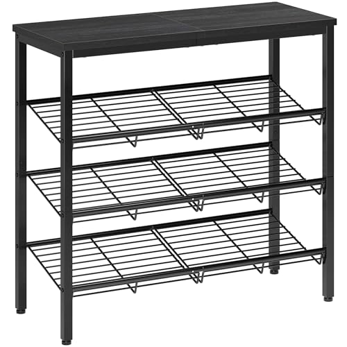 Shoe Rack Organizer with Storage Shelves and Spacious Top