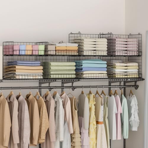 Four Tier Stackable Closet Storage Shelves