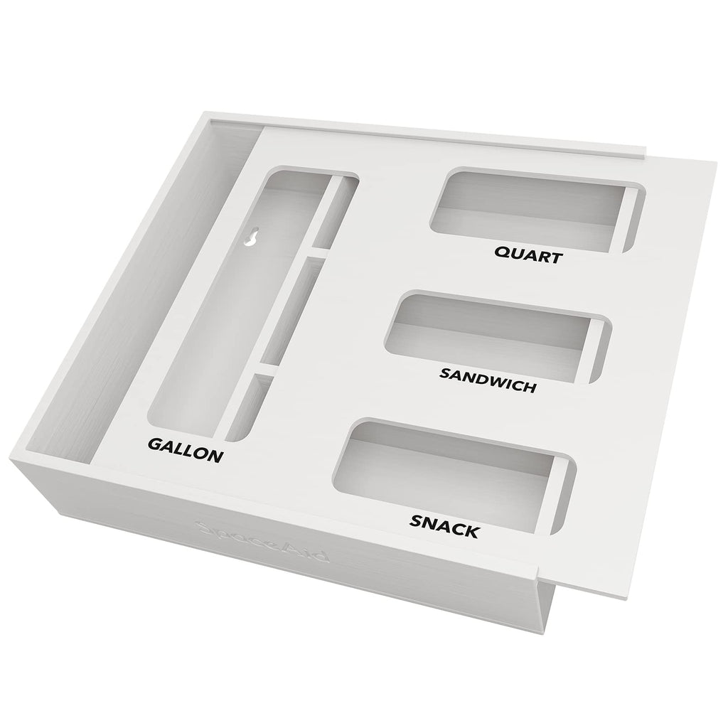 Bamboo Kitchen Drawer Bag Storage Organizer with Four Size Compartments