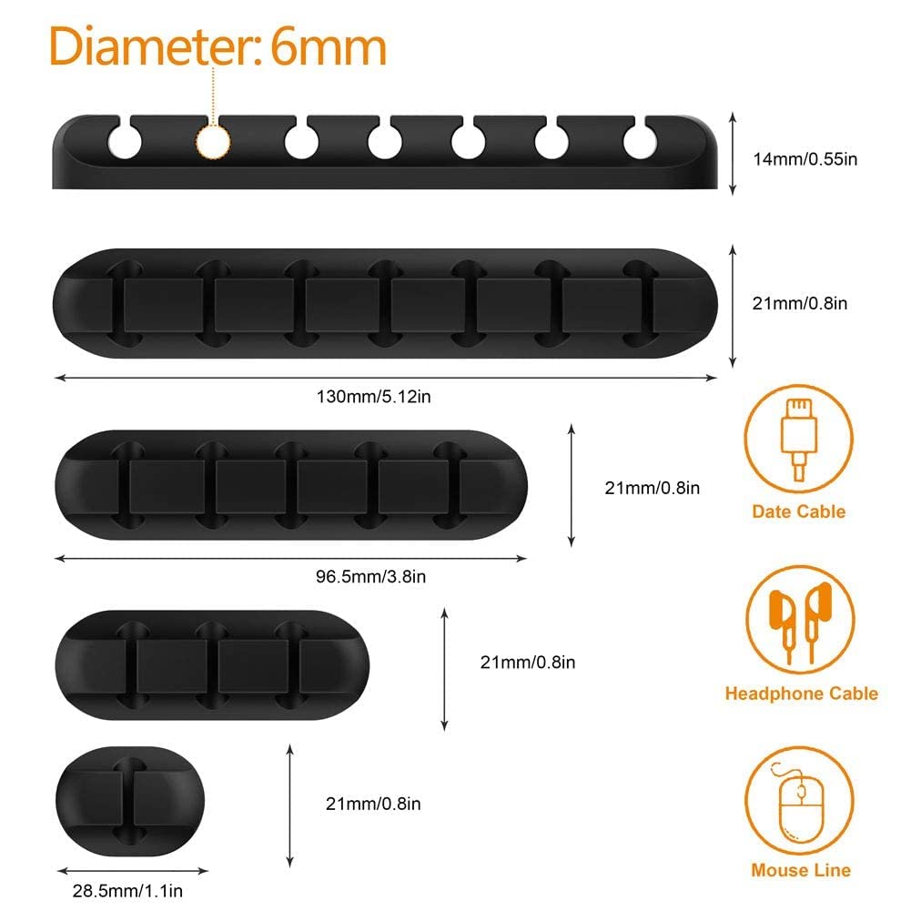 Adhesive Cable Clips for Cable Management and Cord Organization
