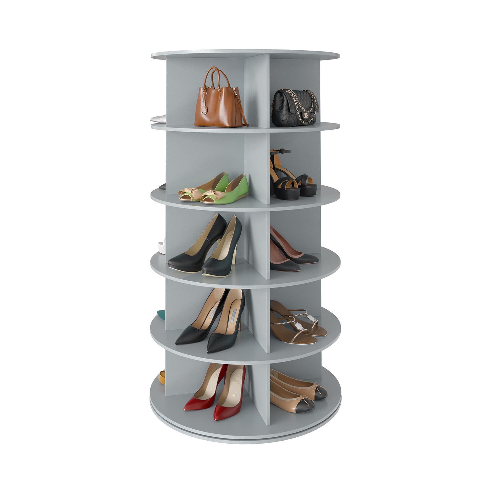 Seven Tier Rotating Shoe Rack Tower for Shoes and Handbags