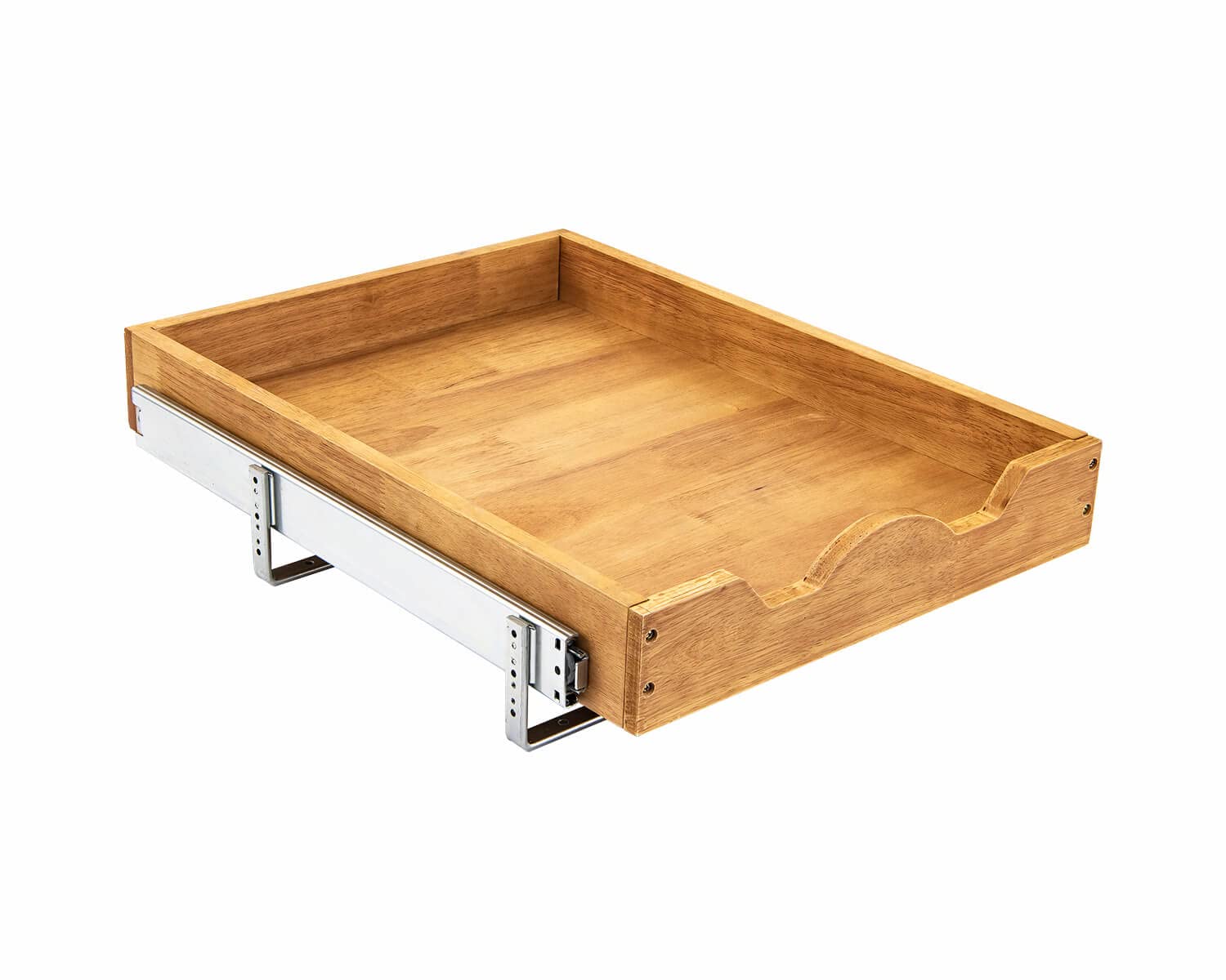 Two Tier Pull Out Cabinet Organizer with Wood Drawer