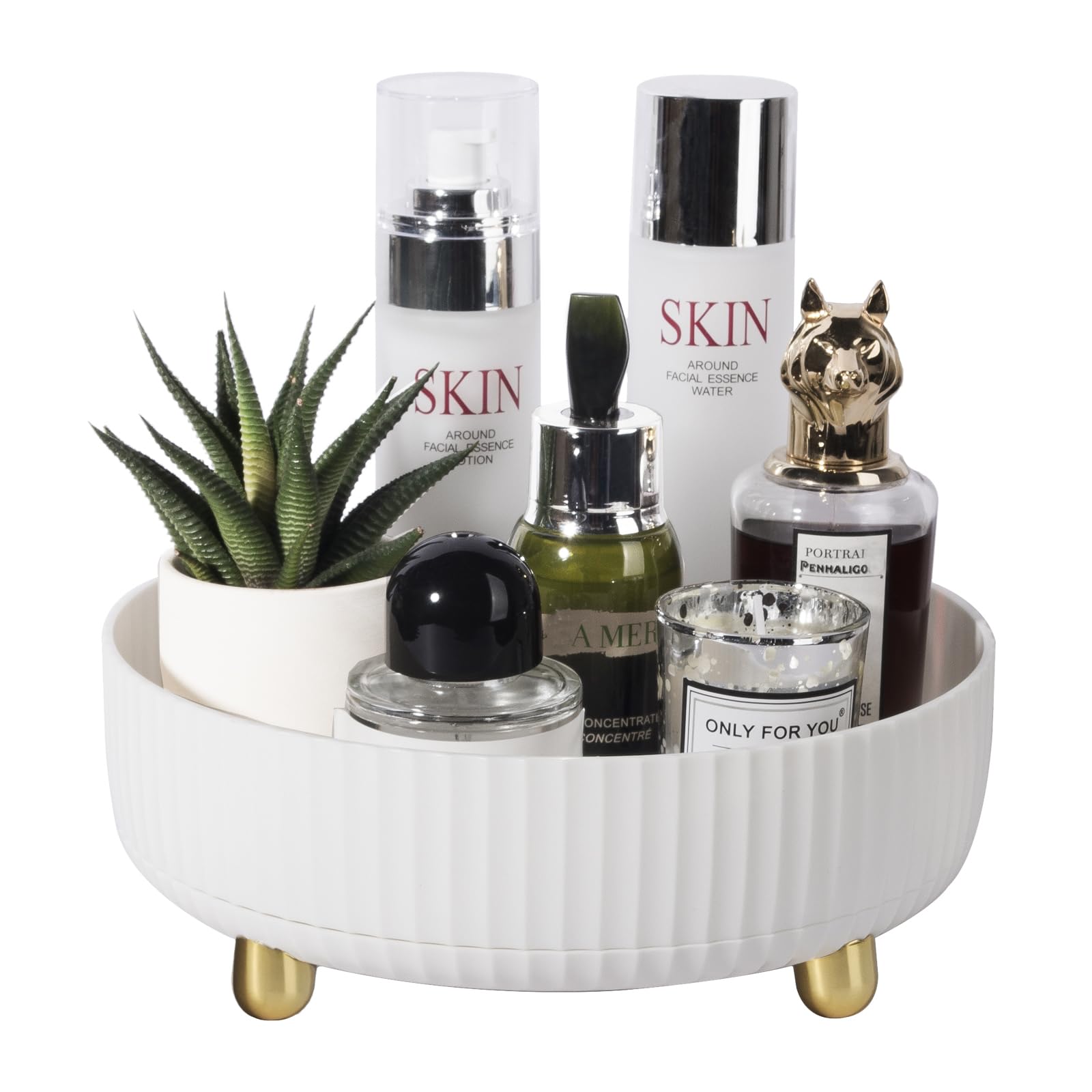 360 Degree Rotating Makeup Perfume and Skincare Organizer Tray