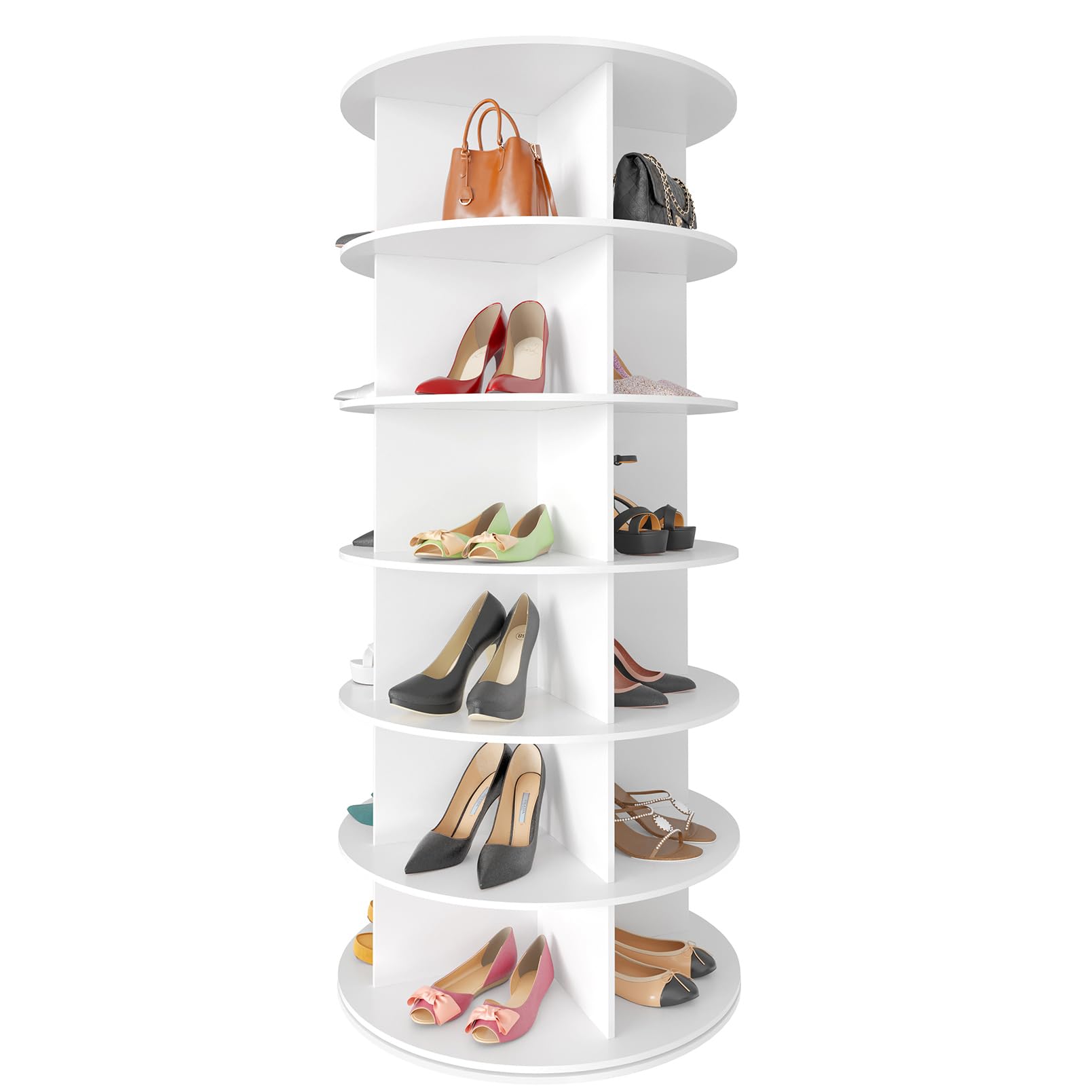 Seven Tier Rotating Shoe Rack Tower for Shoes and Handbags
