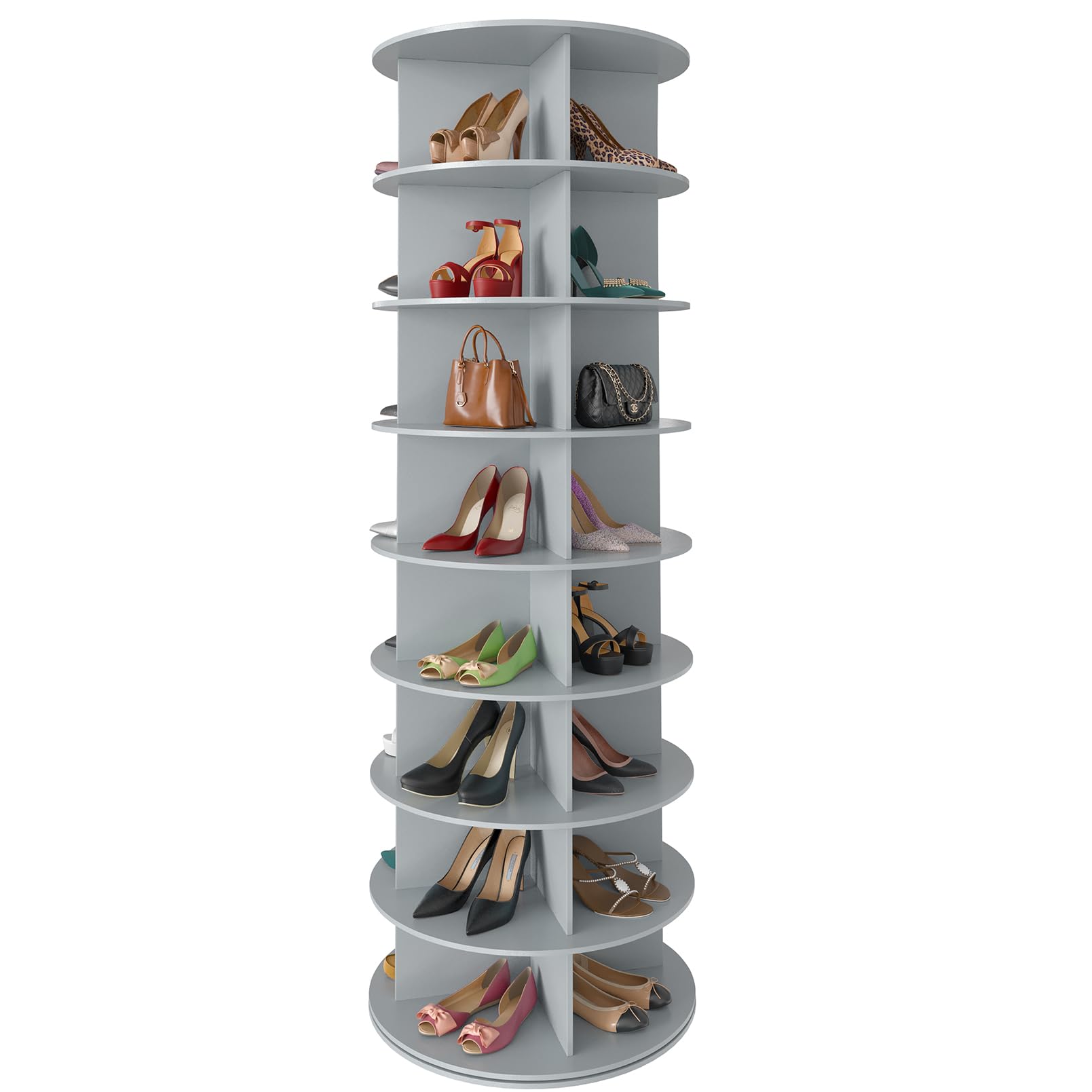 Seven Tier Rotating Shoe Rack Tower for Shoes and Handbags