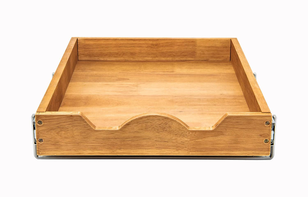 Two Tier Pull Out Cabinet Organizer with Wood Drawer