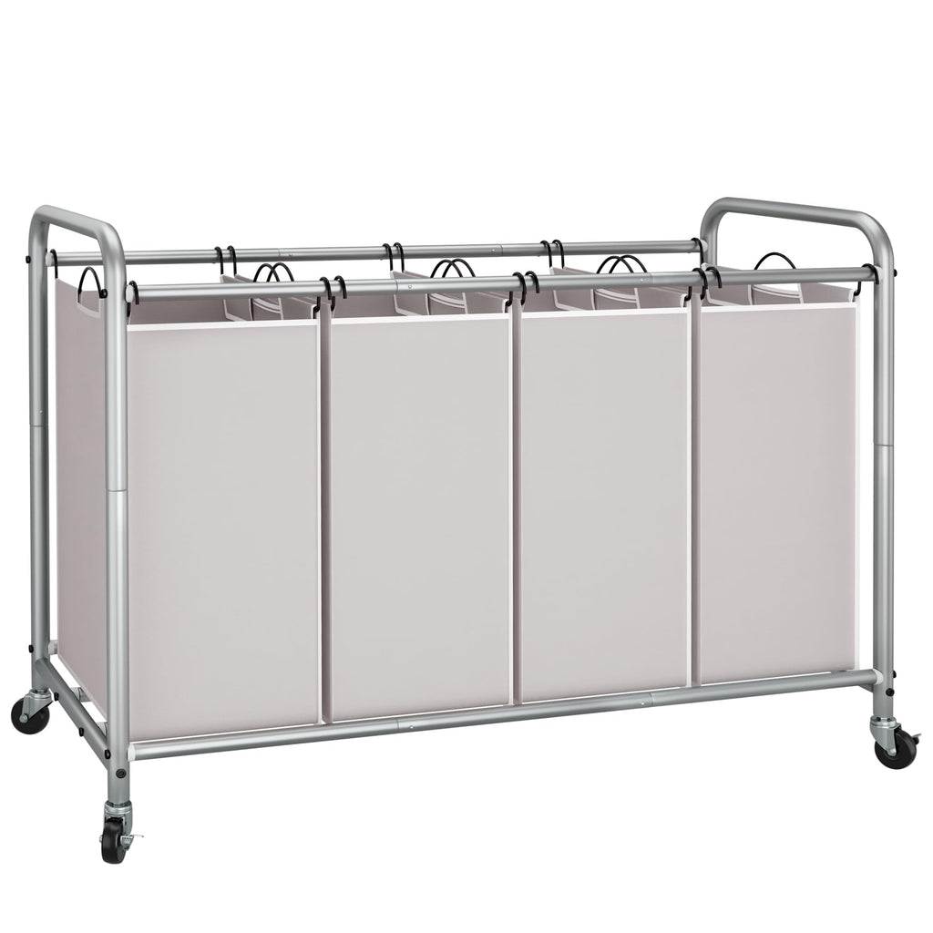 Rolling Laundry Sorter Hamper with Divided Compartments