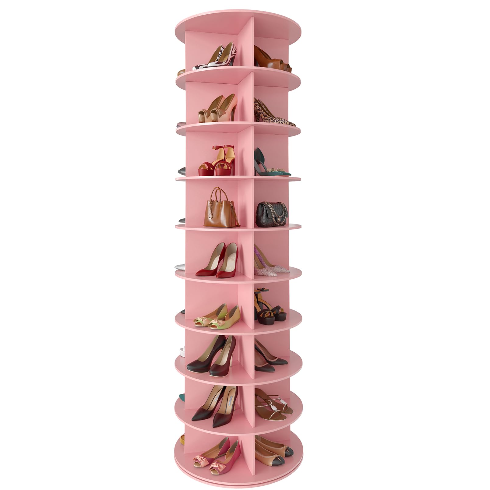 Seven Tier Rotating Shoe Rack Tower for Shoes and Handbags