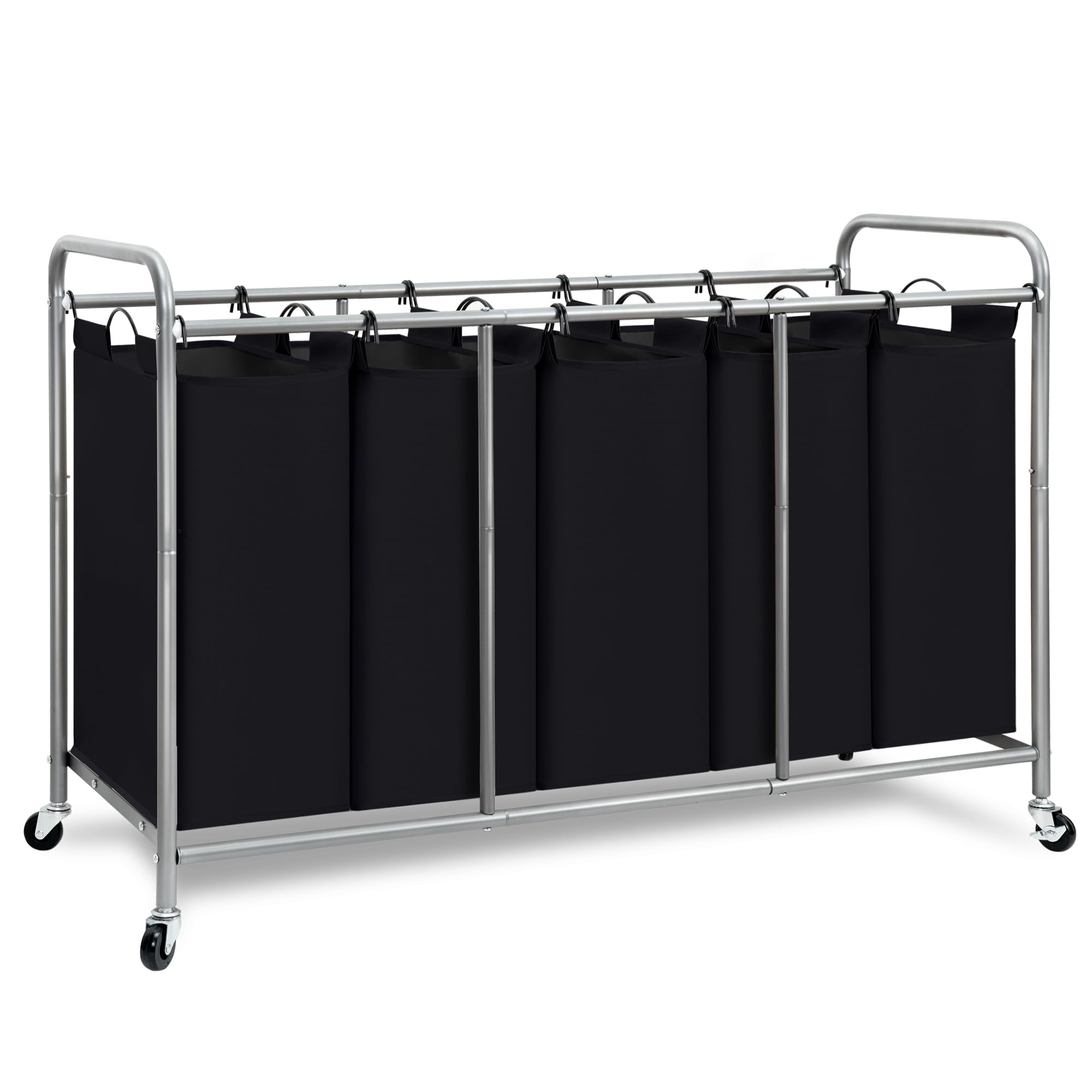 Rolling Laundry Sorter Hamper with Divided Compartments