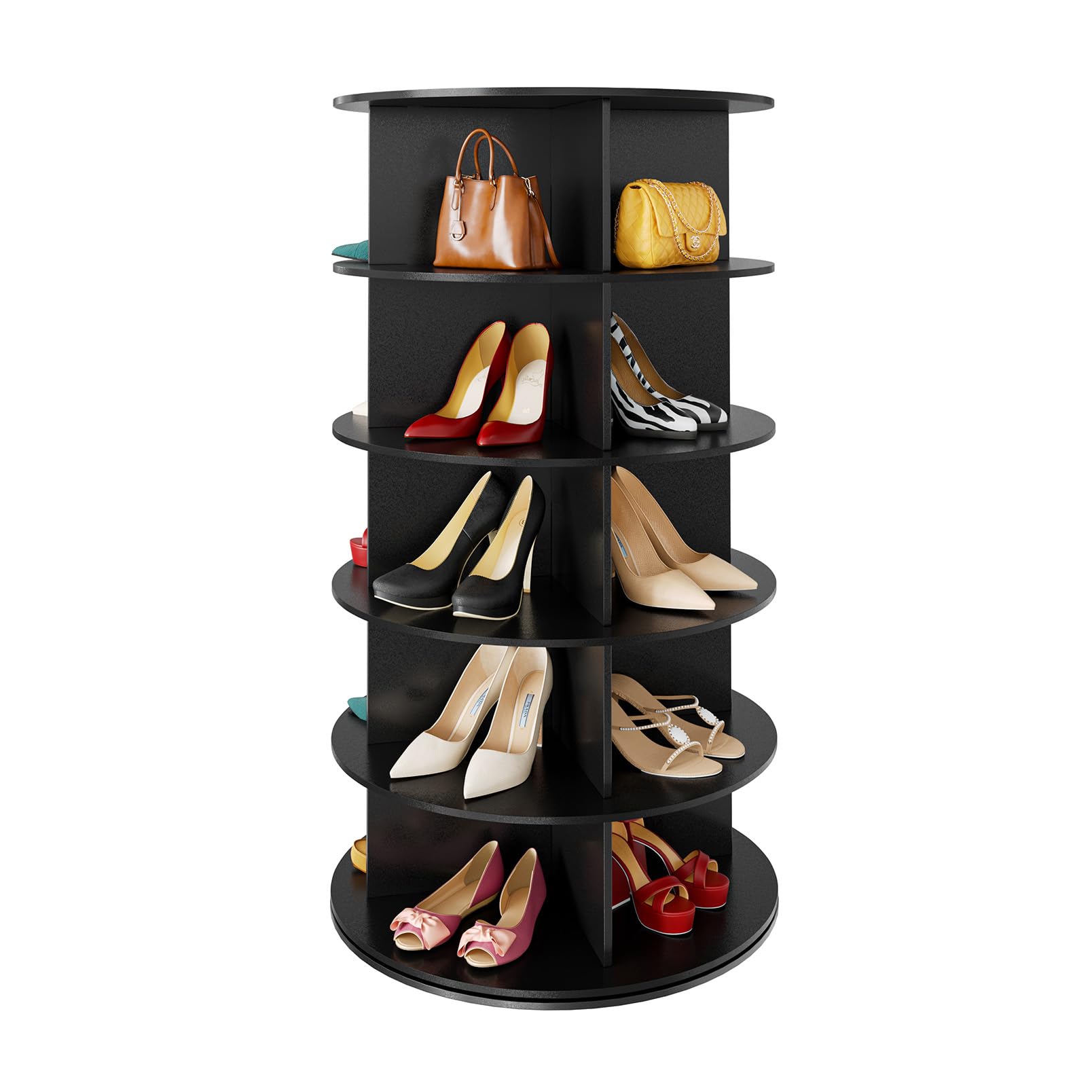 Seven Tier Rotating Shoe Rack Tower for Shoes and Handbags