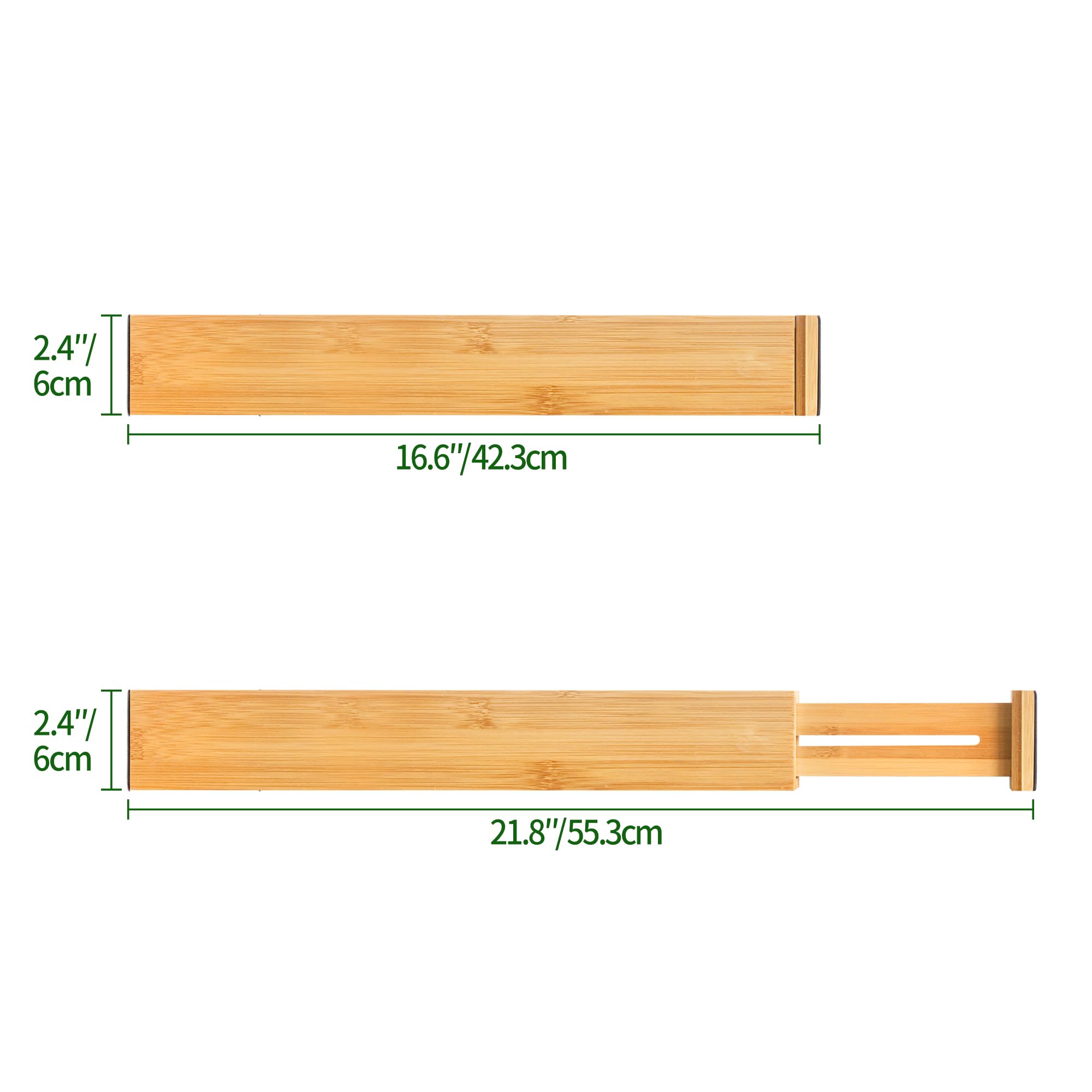 Expandable Bamboo Drawer Dividers for Kitchen Bathroom and Office
