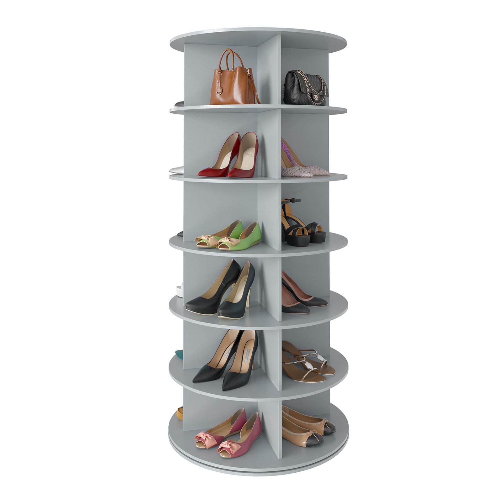 Seven Tier Rotating Shoe Rack Tower for Shoes and Handbags