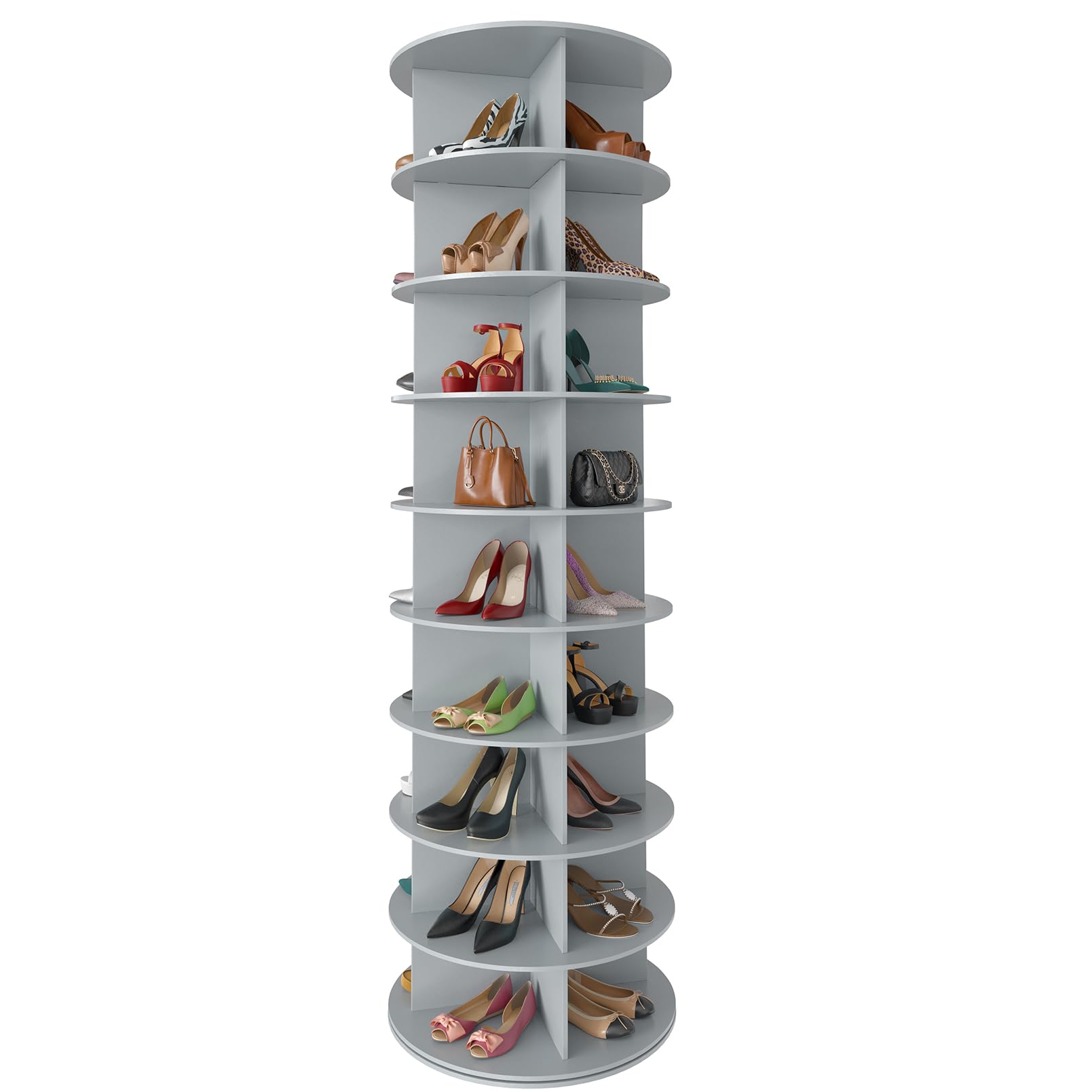 Seven Tier Rotating Shoe Rack Tower for Shoes and Handbags