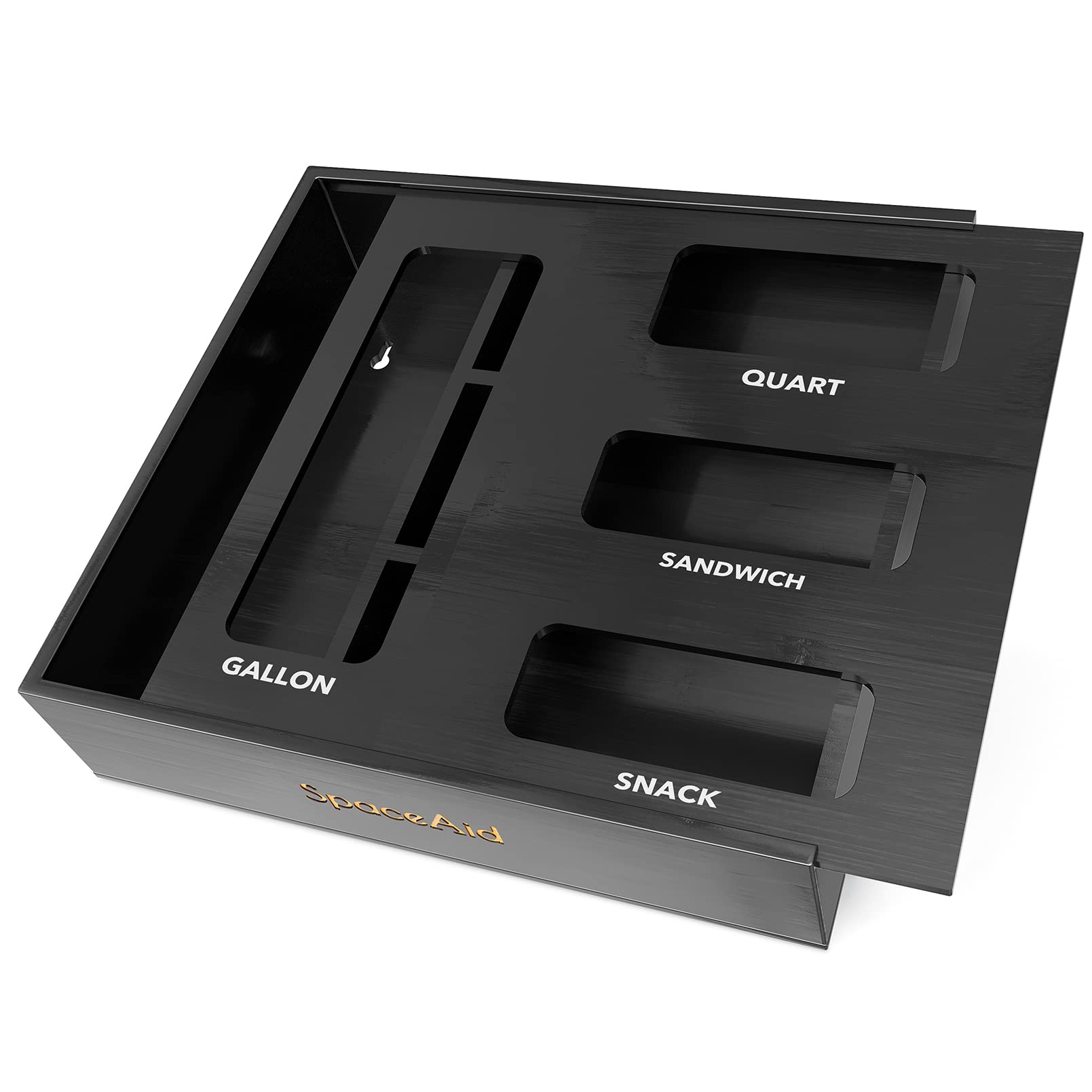 Bamboo Kitchen Drawer Bag Storage Organizer with Four Size Compartments