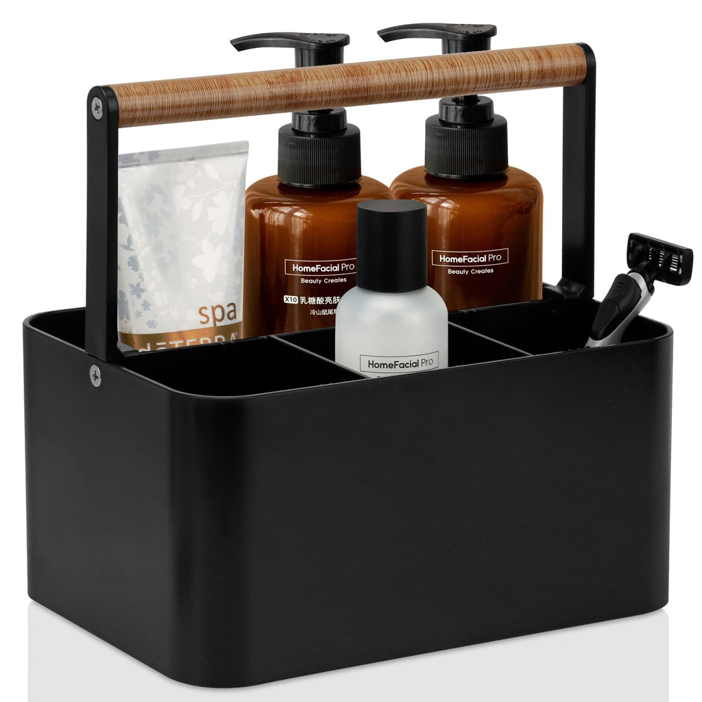 Portable Shower Caddy Basket with Handle and Divider