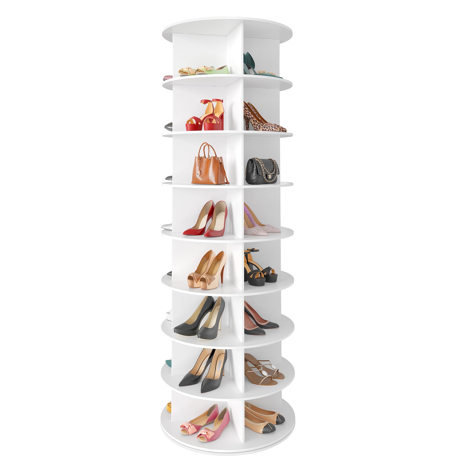 Seven Tier Rotating Shoe Rack Tower for Shoes and Handbags