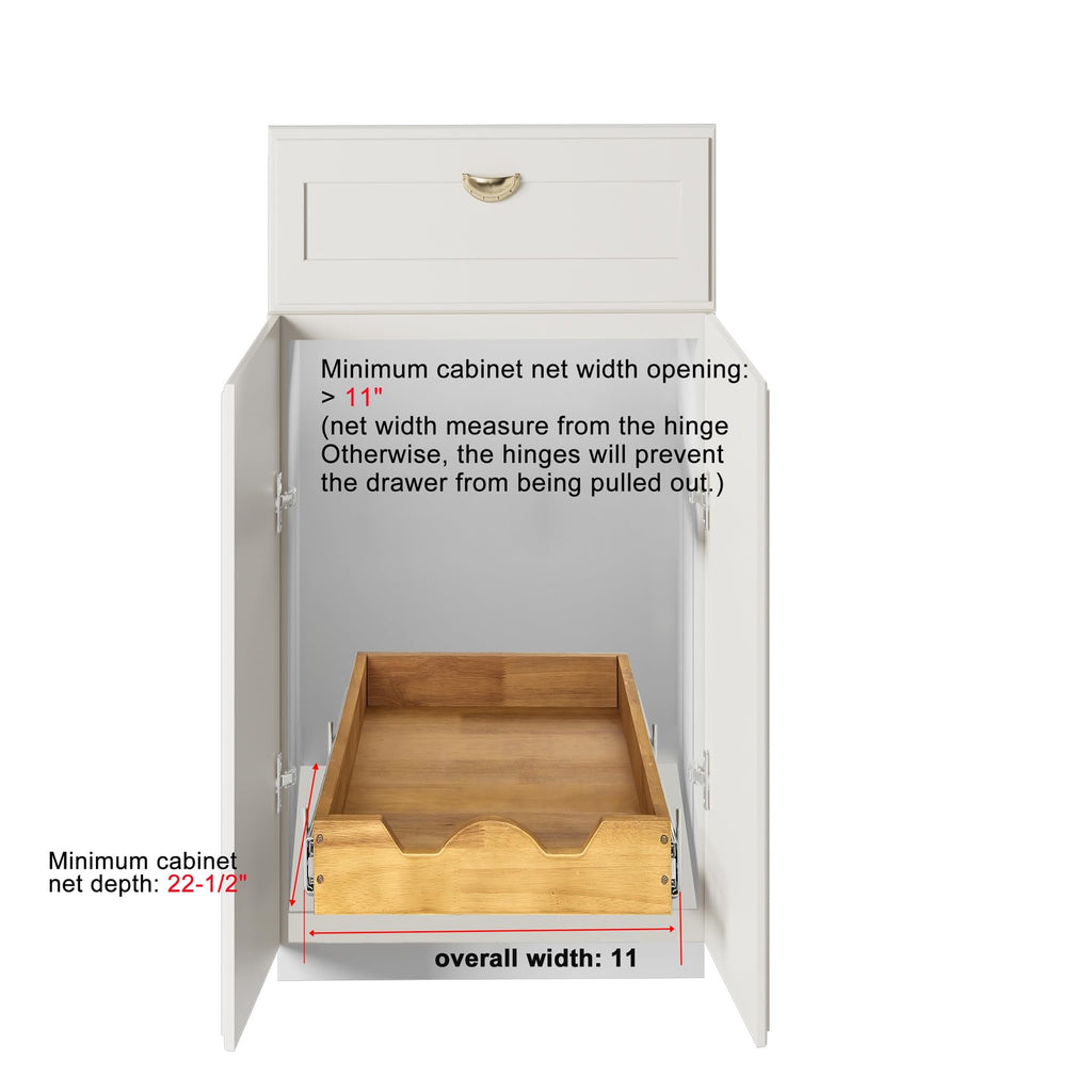 Two Tier Pull Out Cabinet Organizer with Wood Drawer