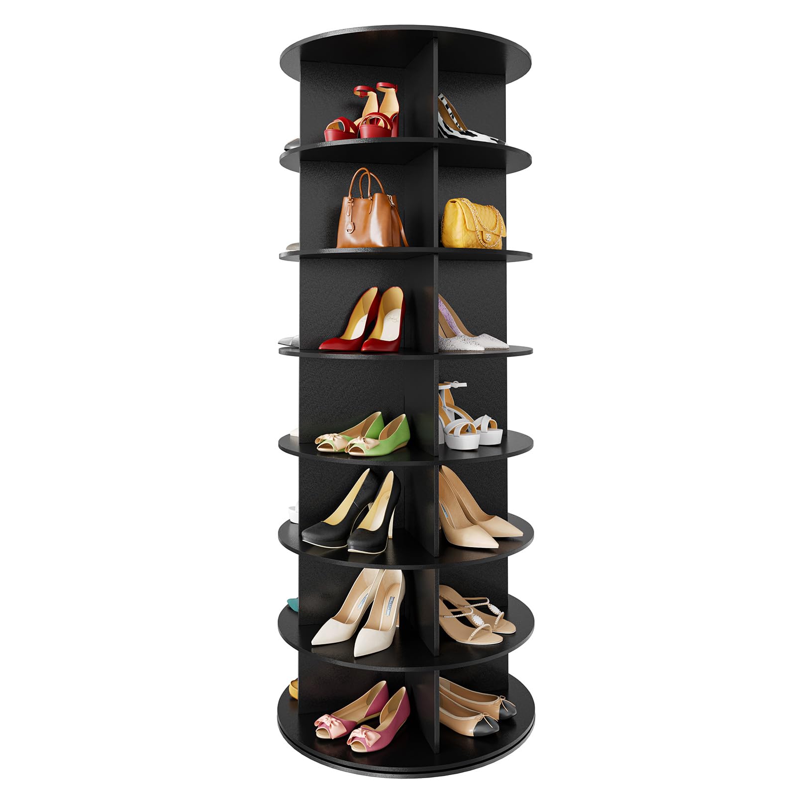 Seven Tier Rotating Shoe Rack Tower for Shoes and Handbags