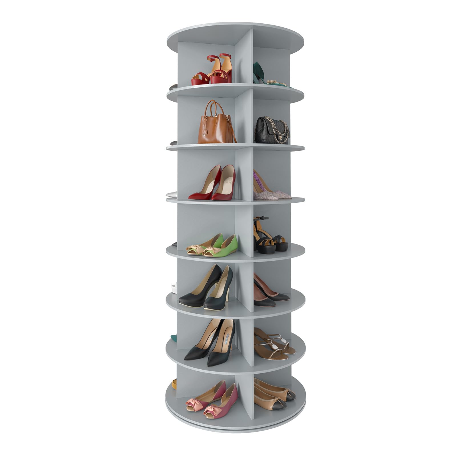 Seven Tier Rotating Shoe Rack Tower for Shoes and Handbags