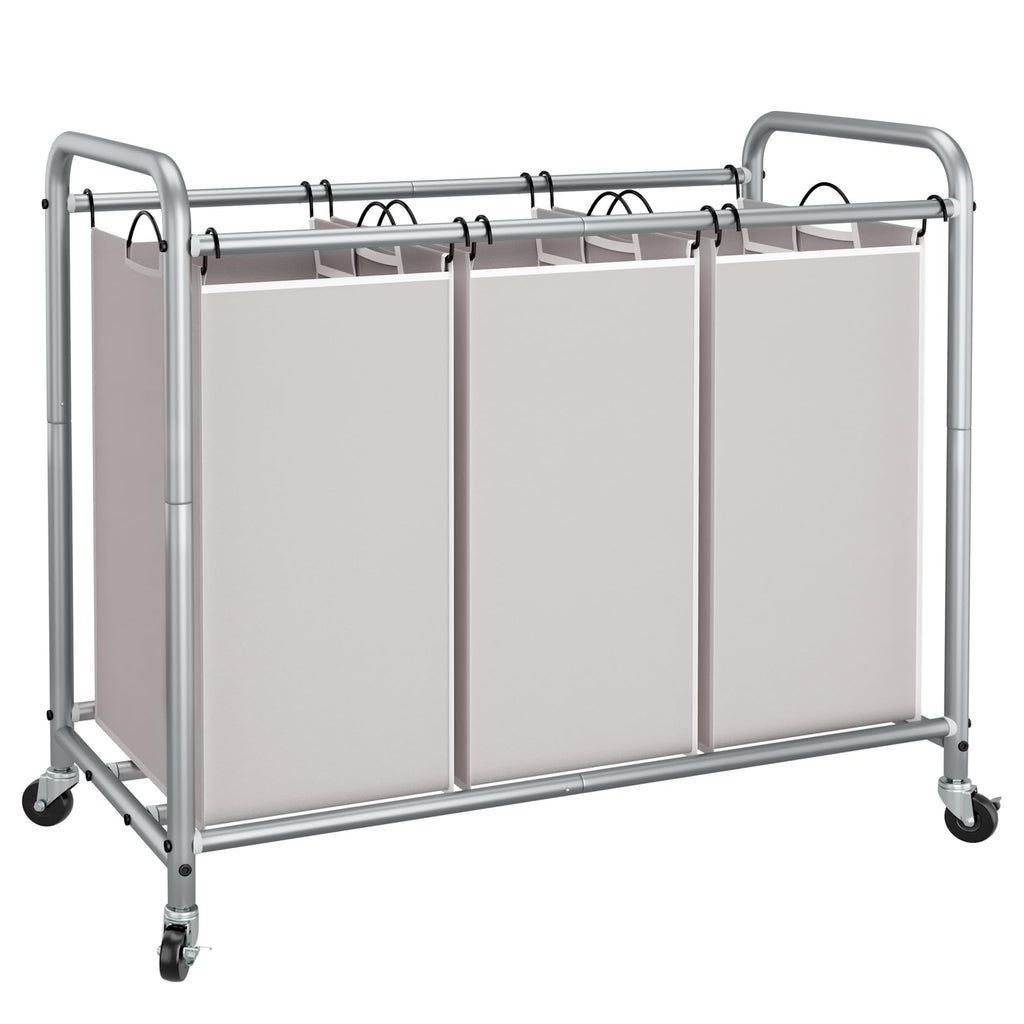 Rolling Laundry Sorter Hamper with Divided Compartments