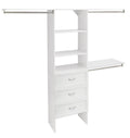 25 Inch Adjustable Closet Organizer Kit with Storage Tower in Pure White