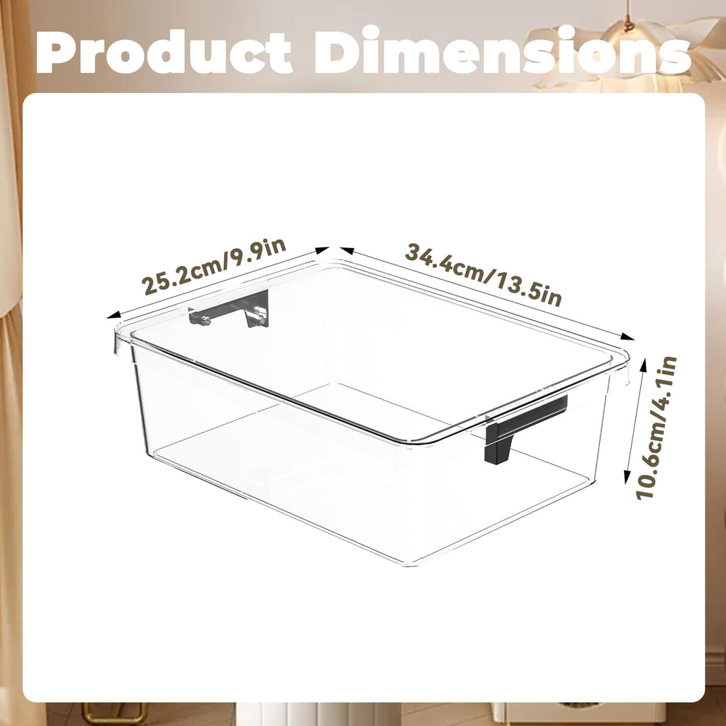 Clear Drawer Organizer with Lid for Socks Bras Underwear Ties and Belts
