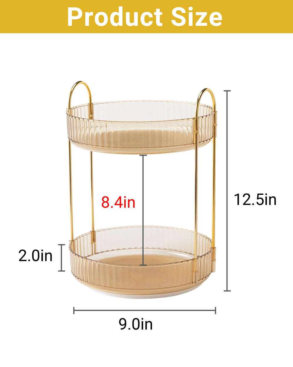 Large Capacity 360 Degree Rotating Makeup and Skincare Organizer