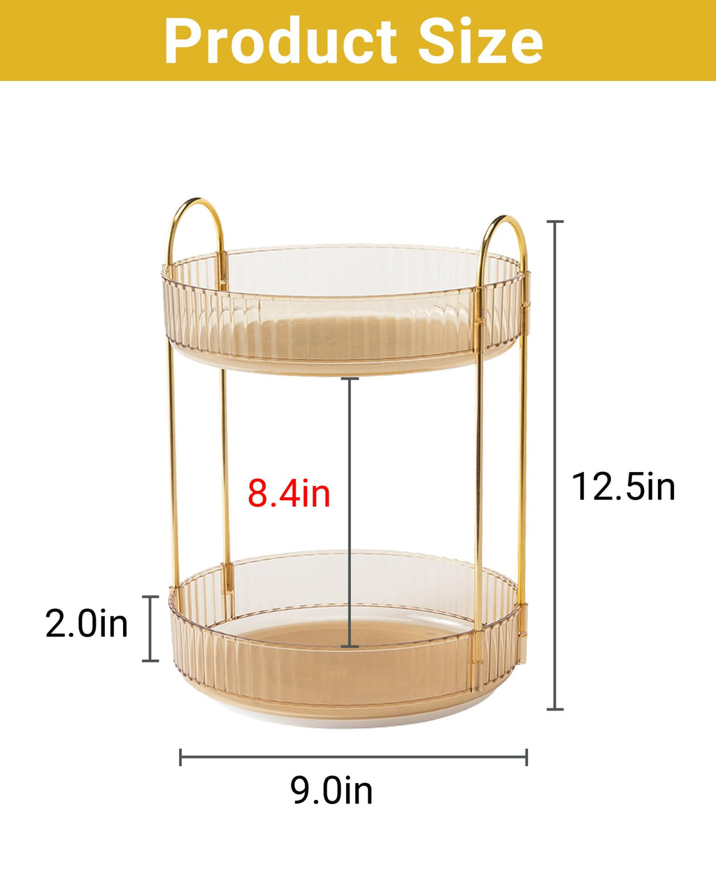Large Capacity 360 Degree Rotating Makeup and Skincare Organizer