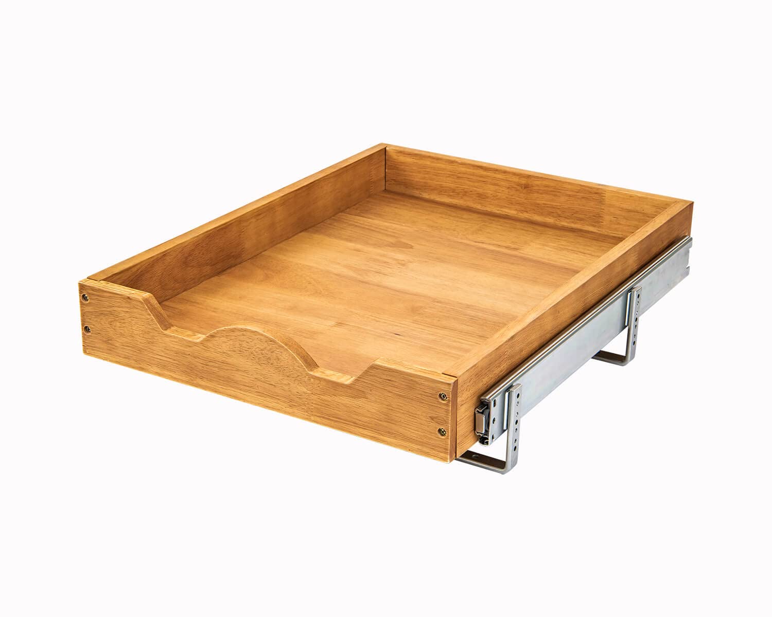 Two Tier Pull Out Cabinet Organizer with Wood Drawer