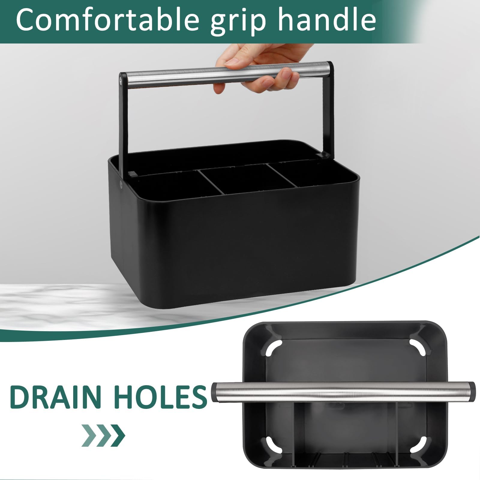 Portable Shower Caddy Basket with Handle and Divider