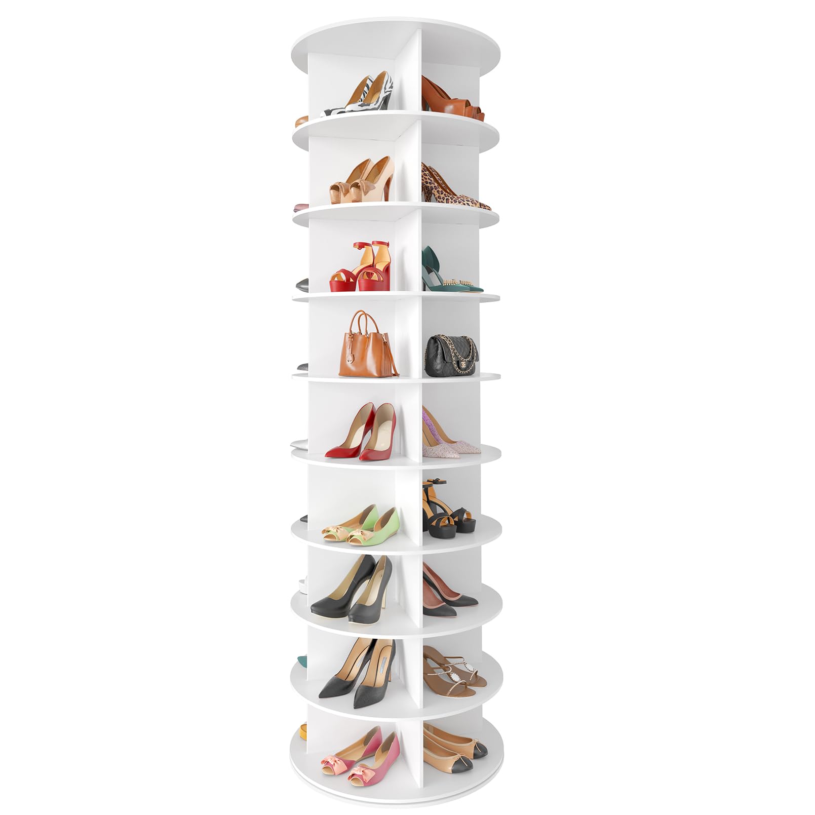 Seven Tier Rotating Shoe Rack Tower for Shoes and Handbags