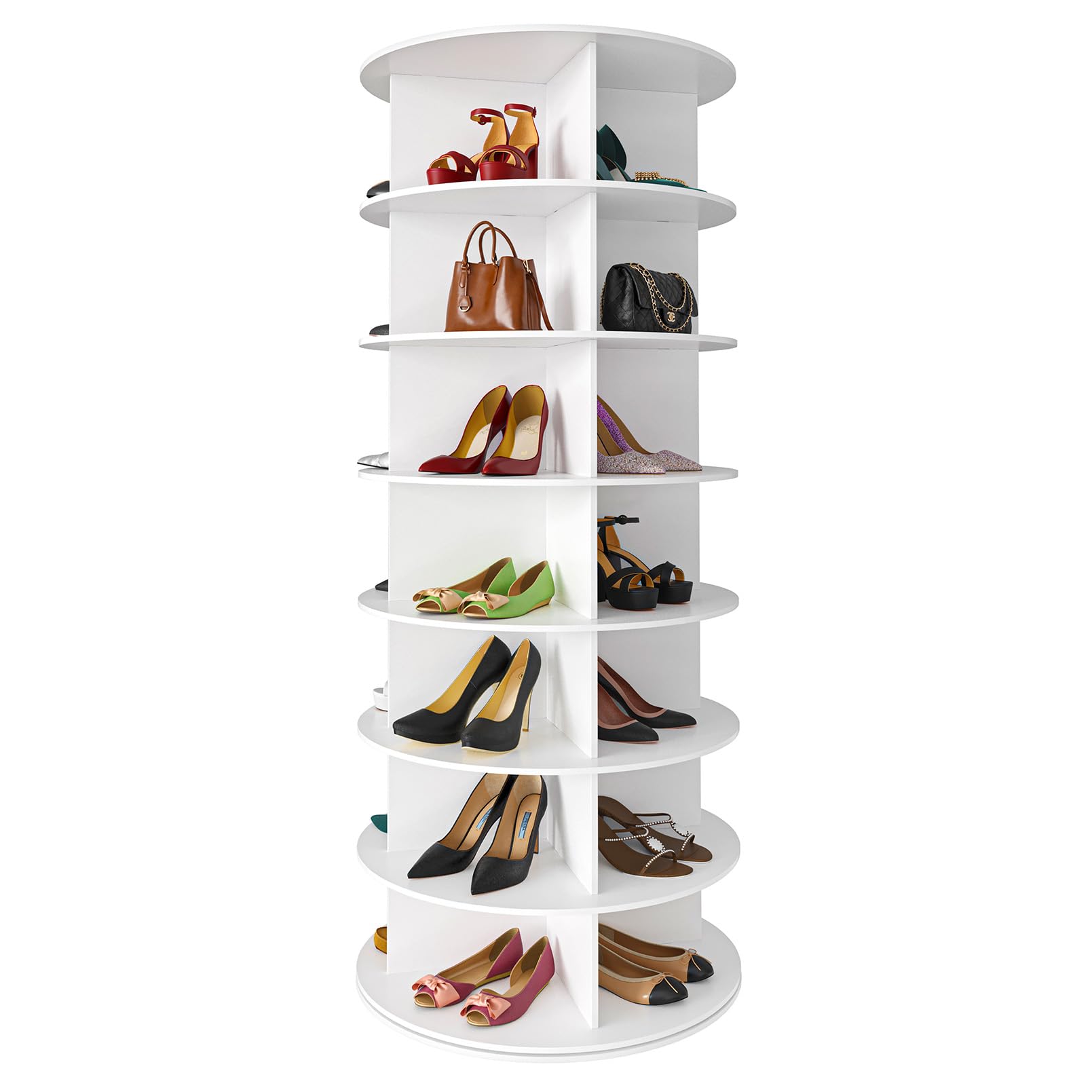 Seven Tier Rotating Shoe Rack Tower for Shoes and Handbags