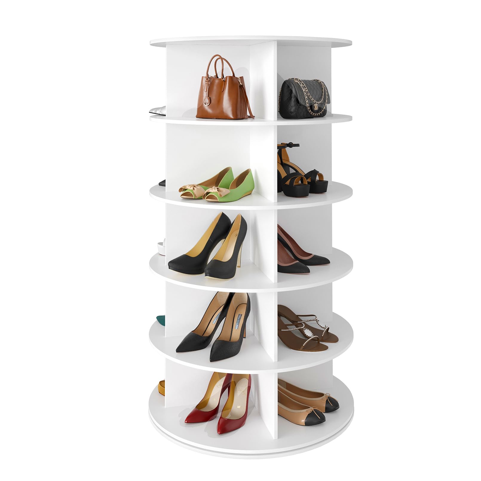 Seven Tier Rotating Shoe Rack Tower for Shoes and Handbags
