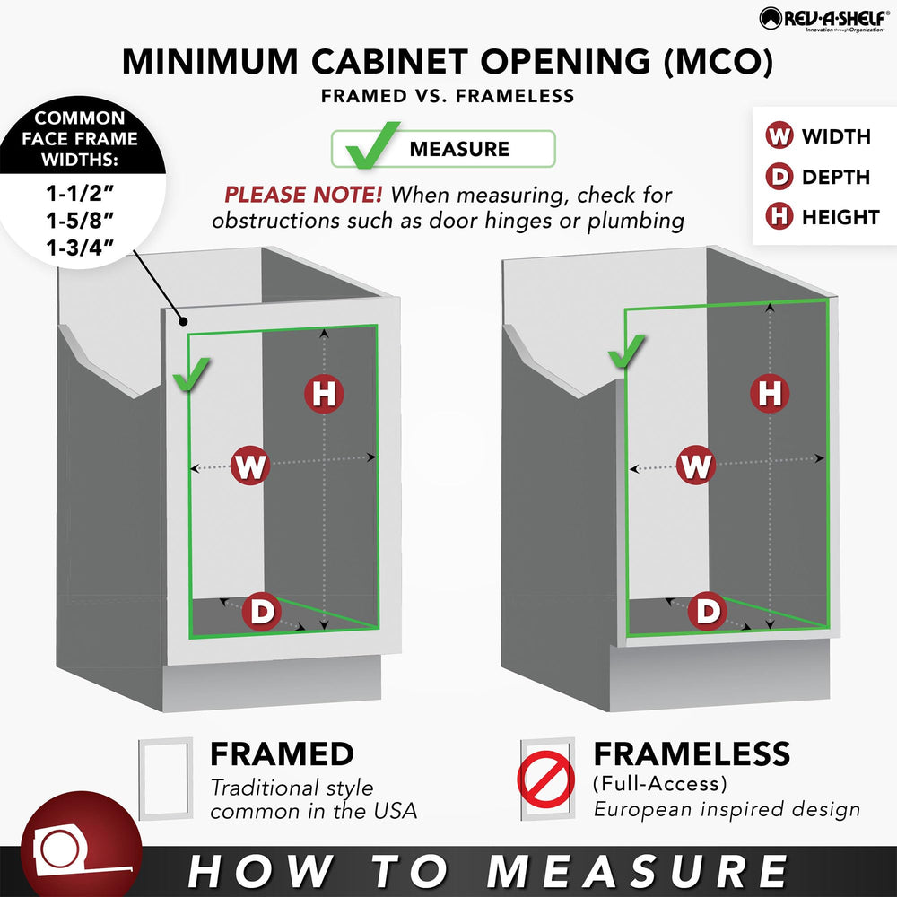 5 Inch Base Cabinet Organizer with Three Storage Bins