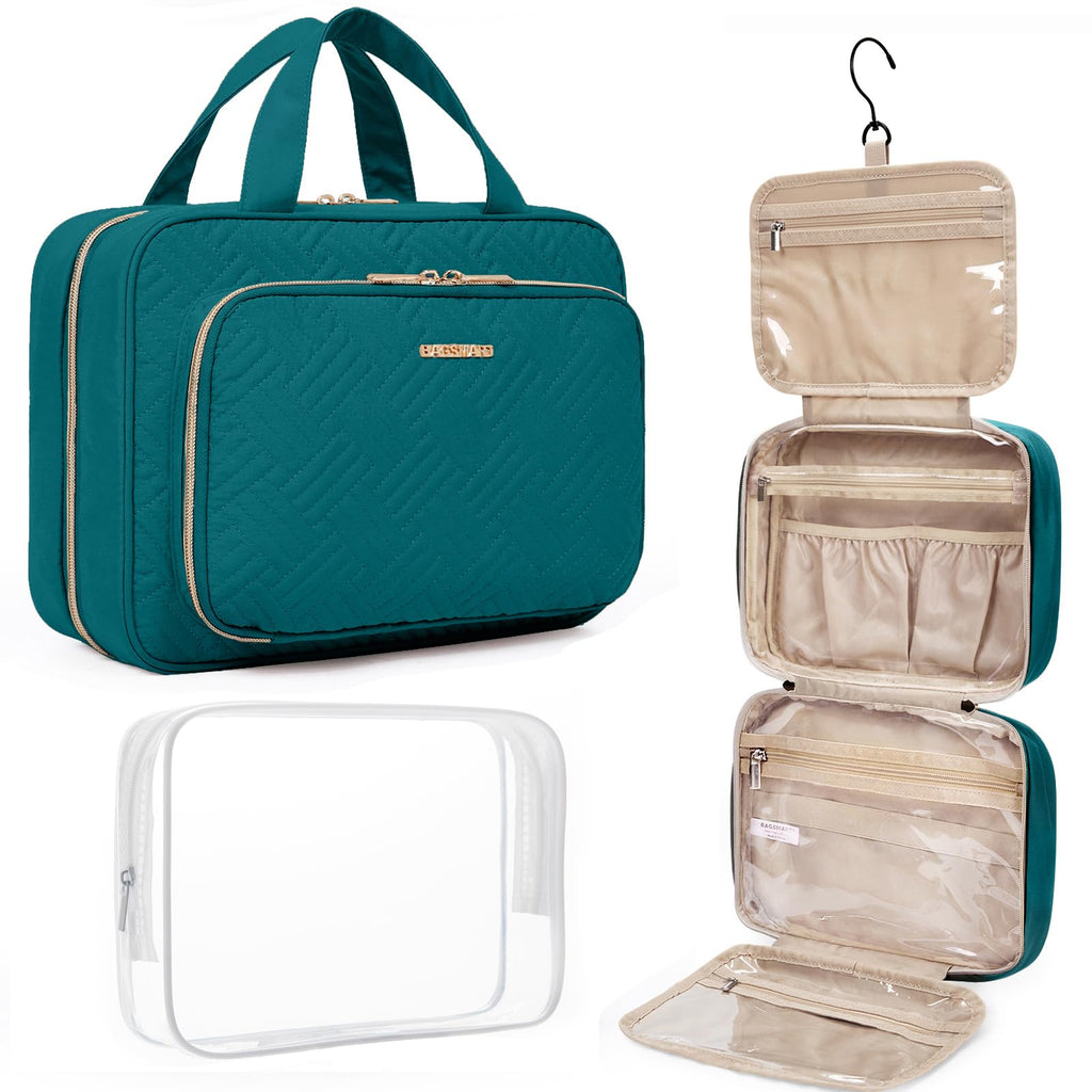 Hanging Travel Toiletry and Makeup Organizer with Transparent Cosmetic Bag