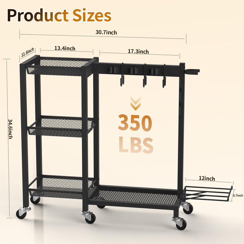 Large Capacity Broom Holder and Cleaning Supplies Organizer