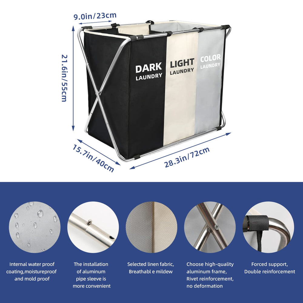 Large Waterproof Collapsible Laundry Basket with Handles
