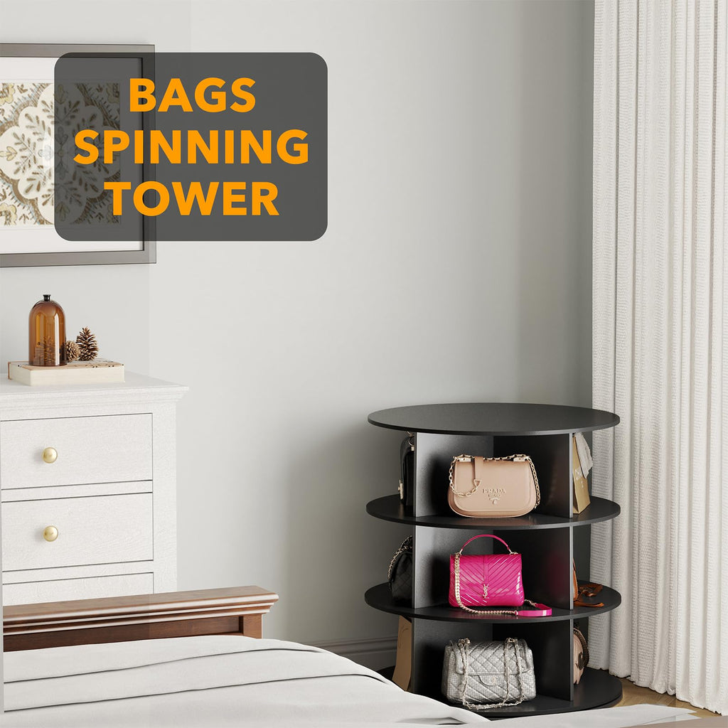 Seven Tier Rotating Shoe Rack Tower for Shoes and Handbags