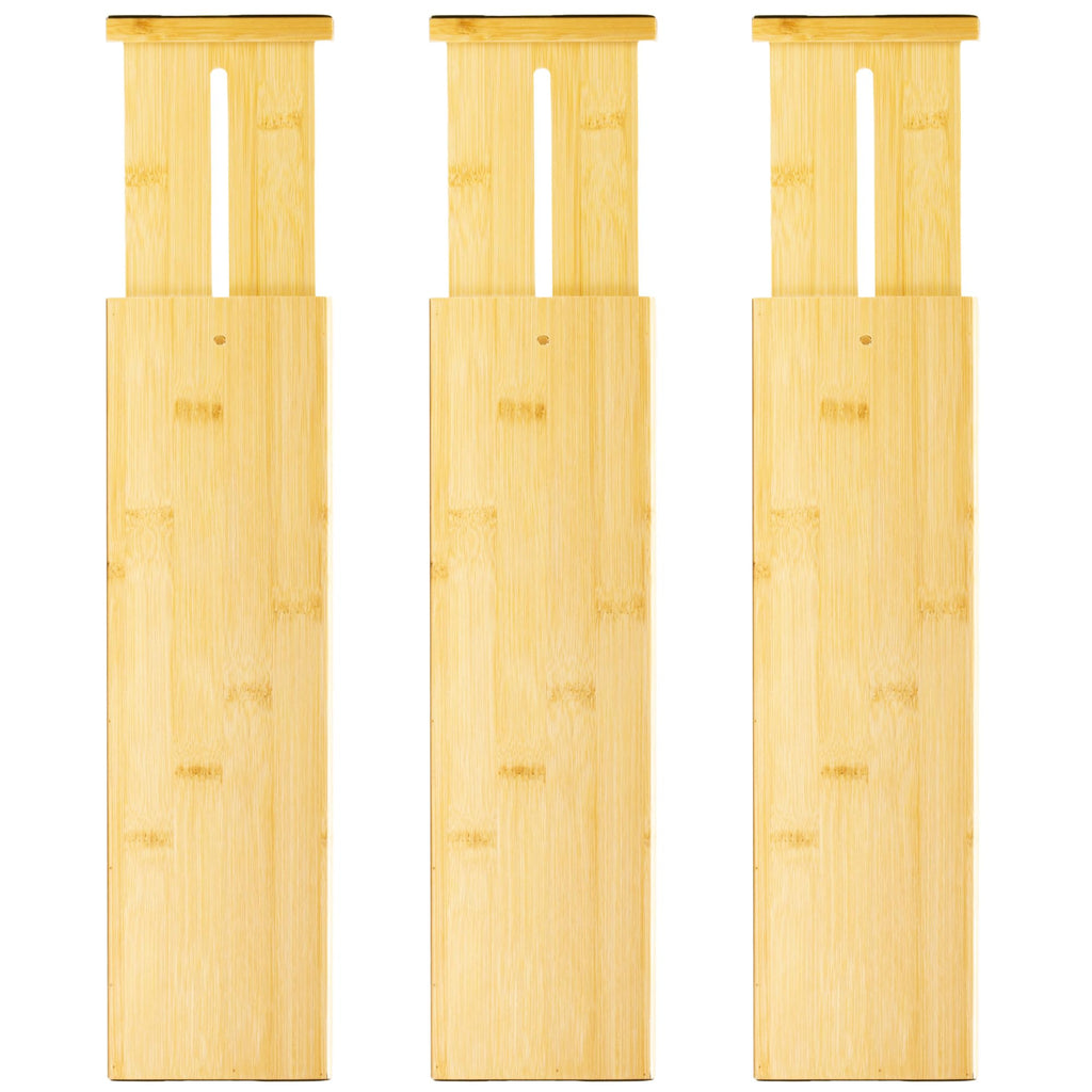 Expandable Bamboo Drawer Dividers for Kitchen Bathroom and Office