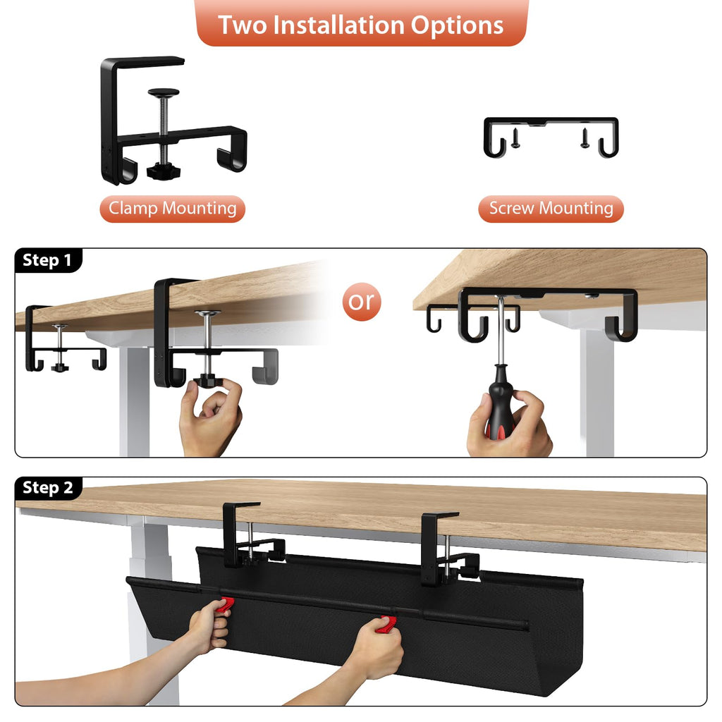 Under Desk Cable Management Tray