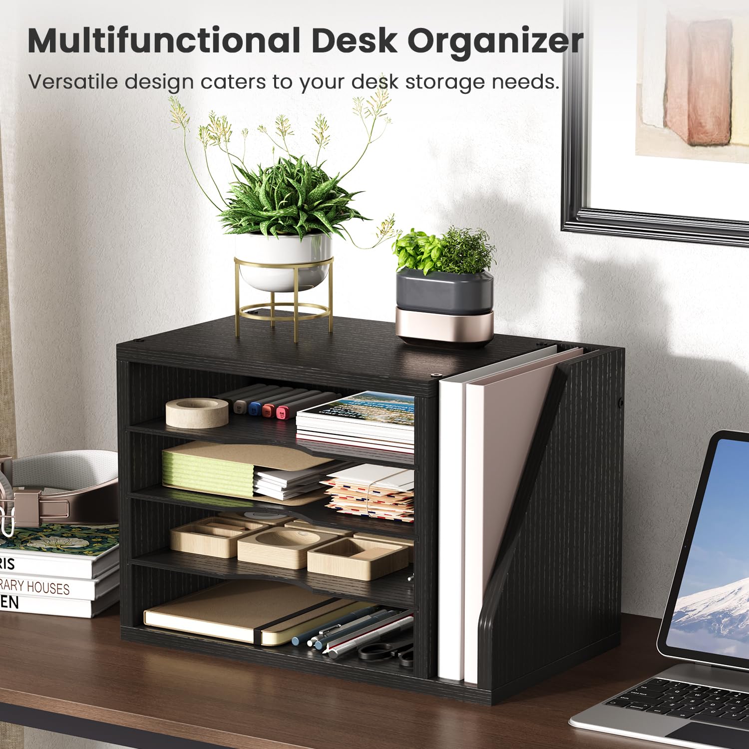 Desk File Organizer for Documents and Office Supplies