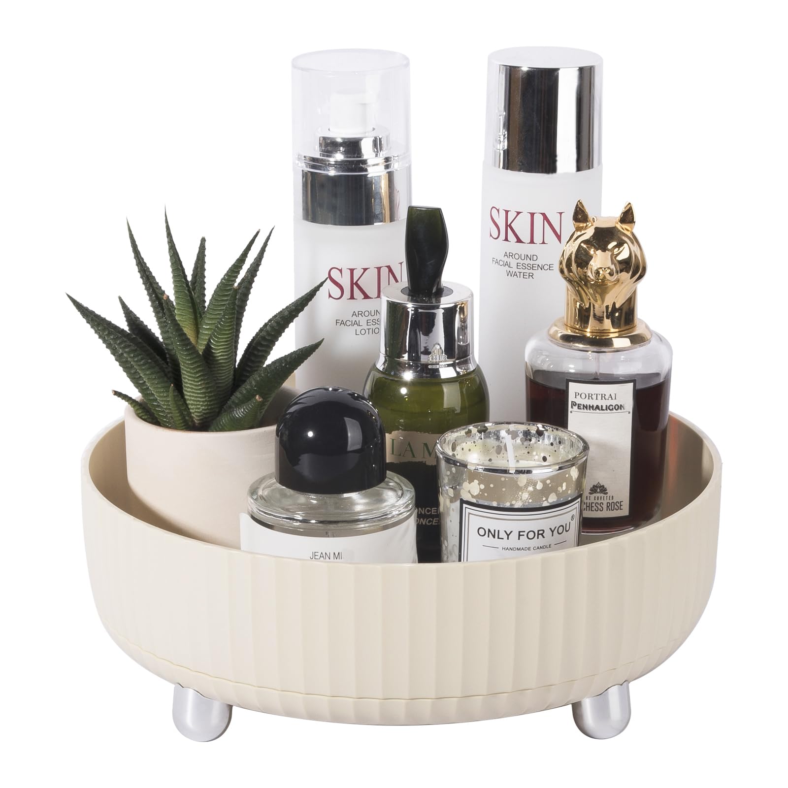 360 Degree Rotating Makeup Perfume and Skincare Organizer Tray