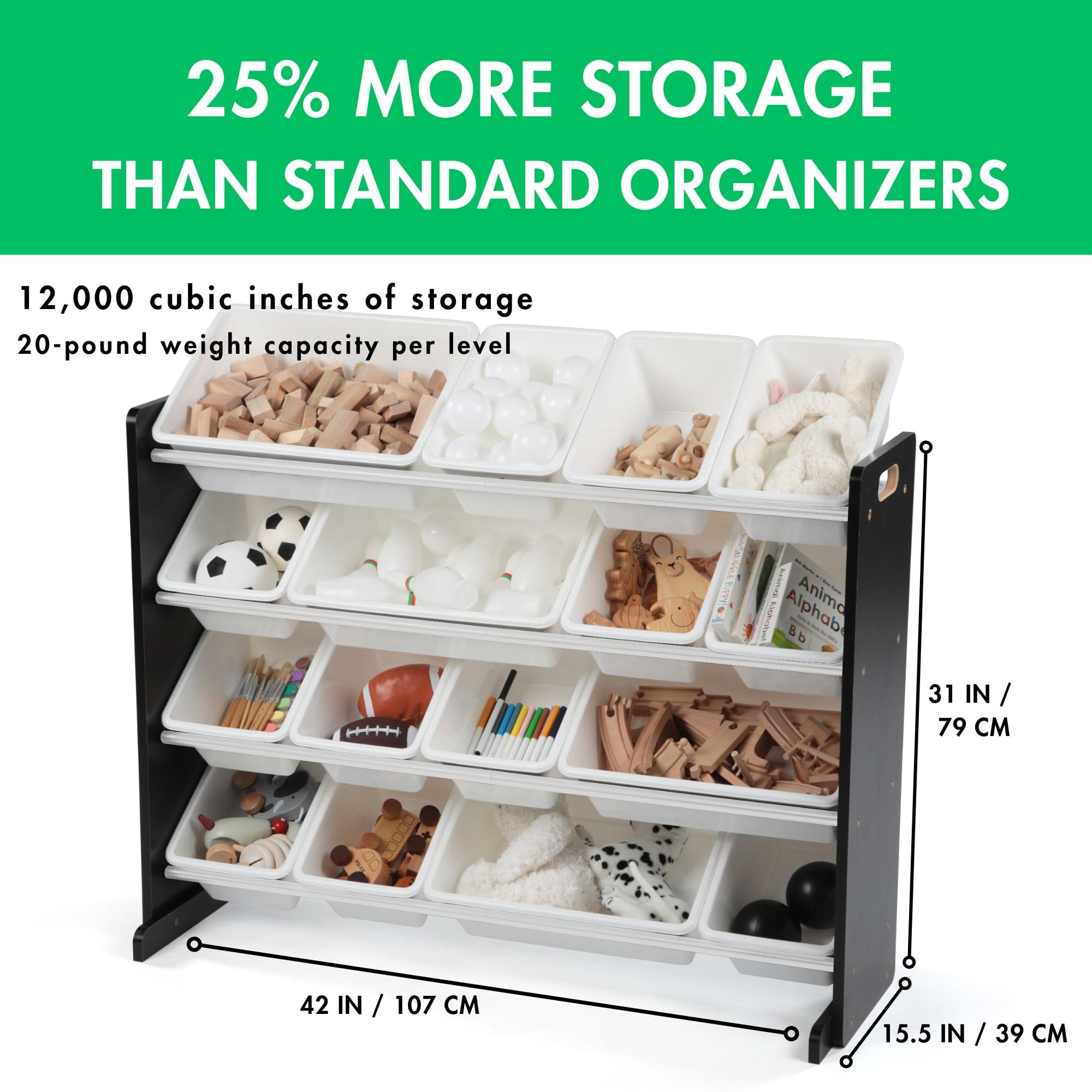 Extra Large Toy Organizer with Sixteen Storage Bins